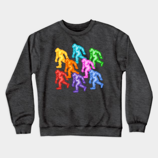 Rainbow Bigfoot Crewneck Sweatshirt by Slightly Unhinged